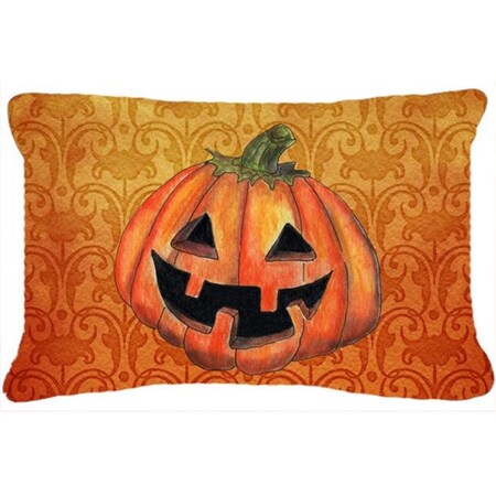 Carolines Treasures Carolines Treasures SB3020PW1216 October Pumpkin Halloween Indoor & Outdoor Fabric Decorative Pillow SB3020PW1216